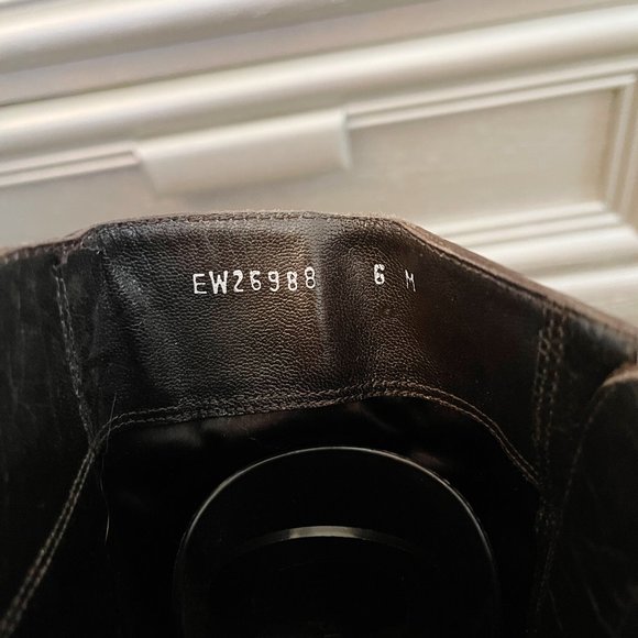 Stuart Weitzman Tall Boots 6 Brown Leather Lace Up Strap Buckle Side Zipper Knee - Picture 9 of 9